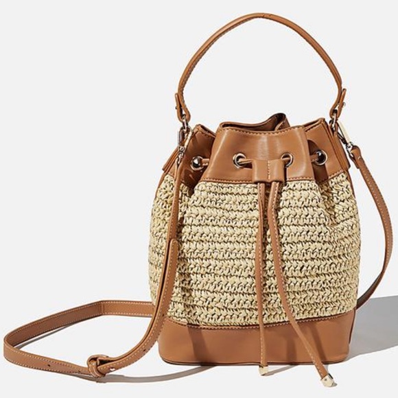 Cotton On Bags Rubi Tan Woven Boho Bucket Bag Poshmark